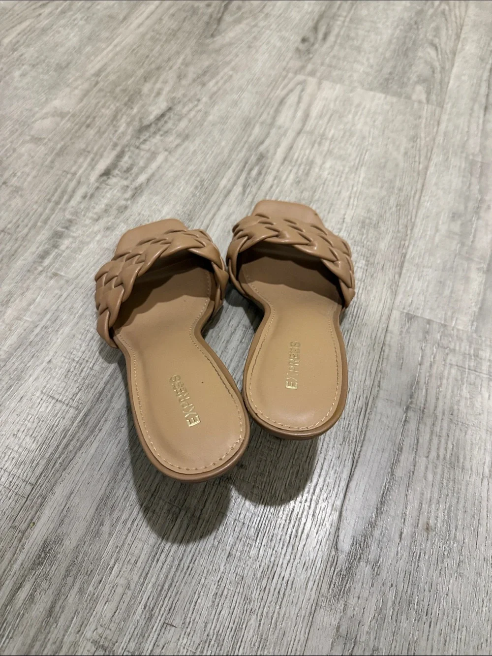 Express Braided Slide Mules in Brown - Picture 3 of 5